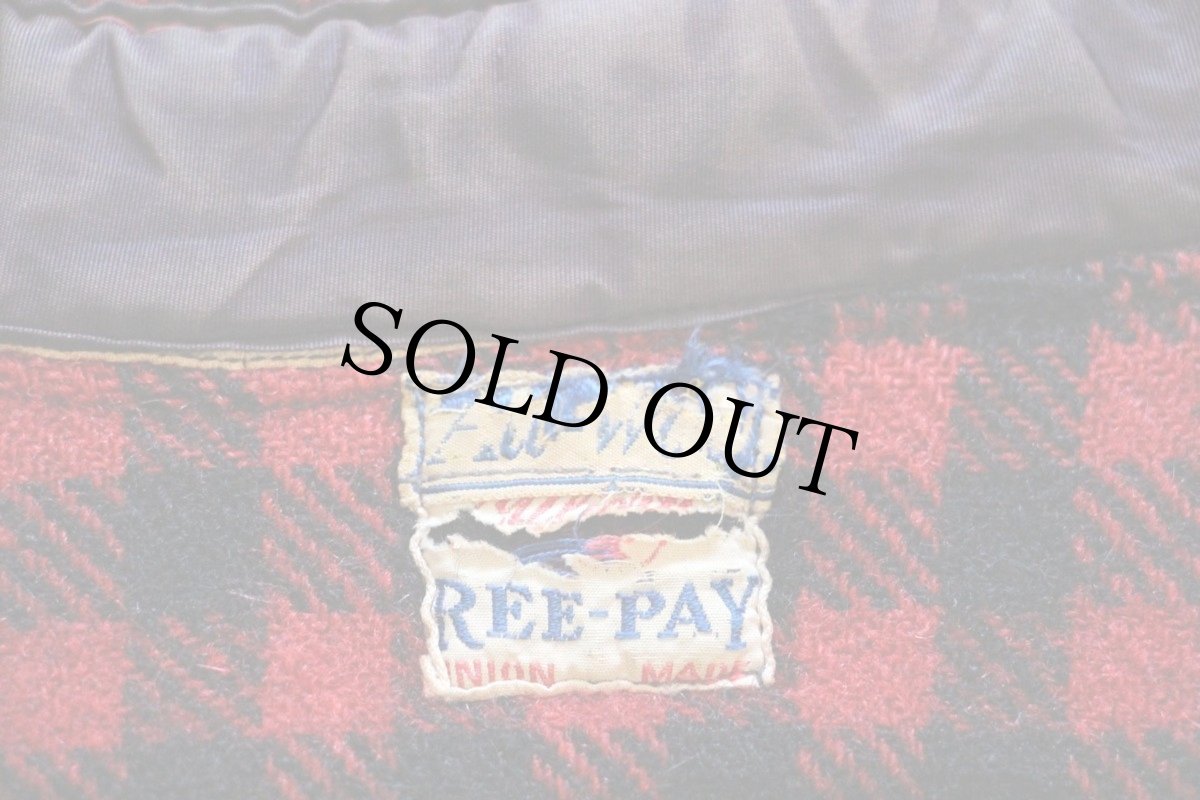 画像4: 40s REE-PAY チェック チンスト&マチ付き ウールシャツ 赤×黒 (4)