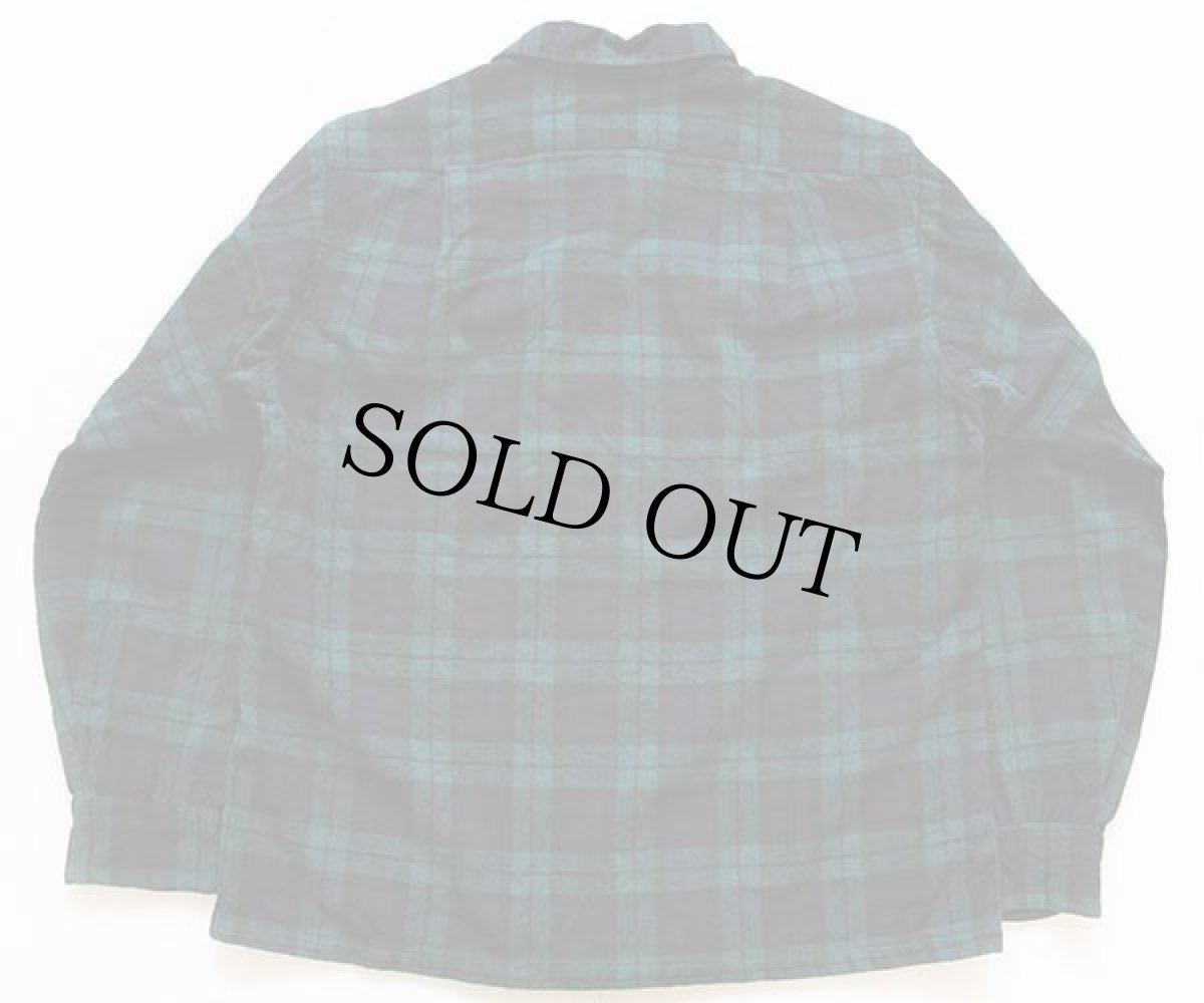 画像2: 50s PENDLETONペンドルトン ブラックウォッチ タータンチェック オープンカラー ウールシャツ M (2)