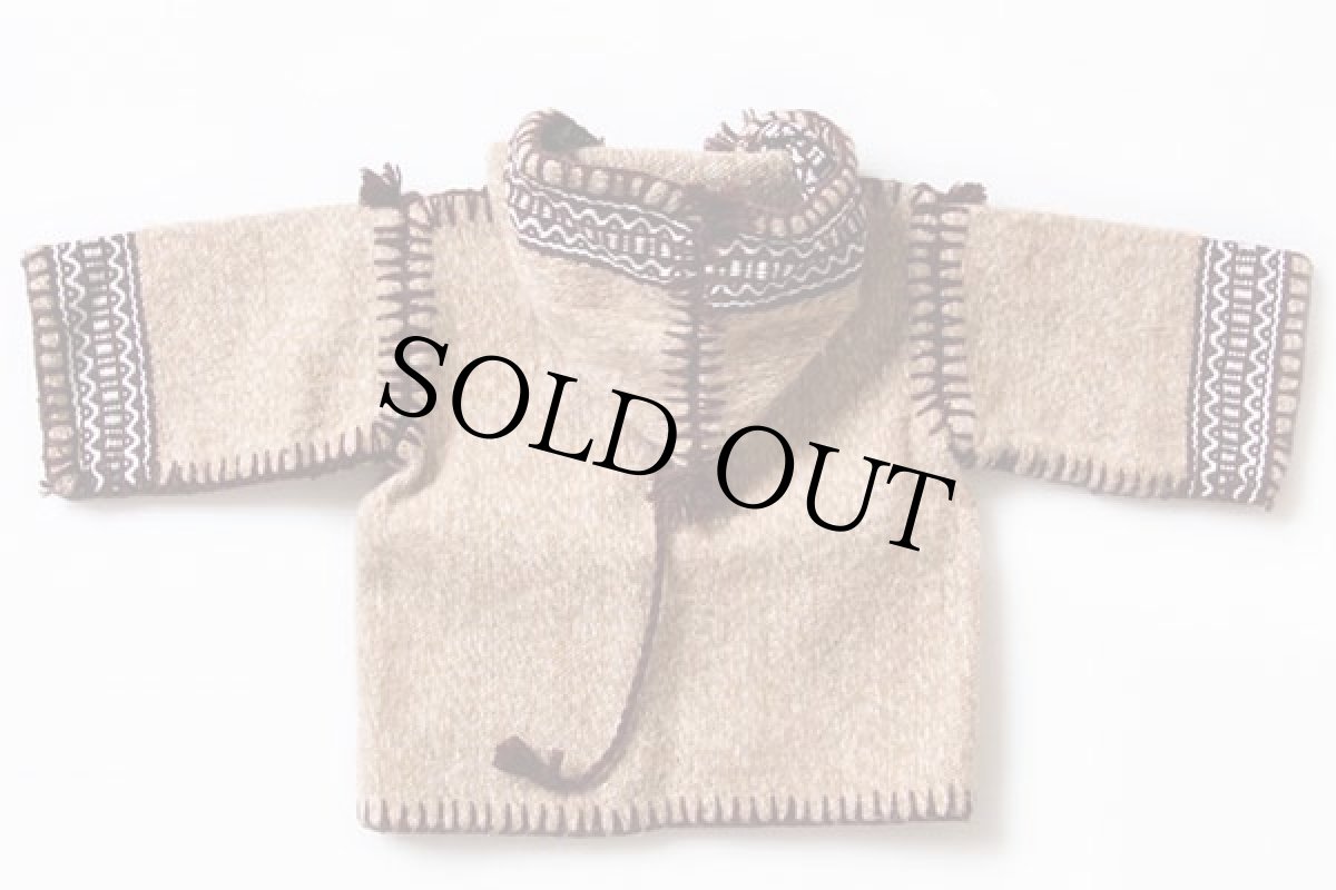 画像2: ハンドメイド フォークロア チロリアン ラグパーカー キッズ★ポンチョ (2)