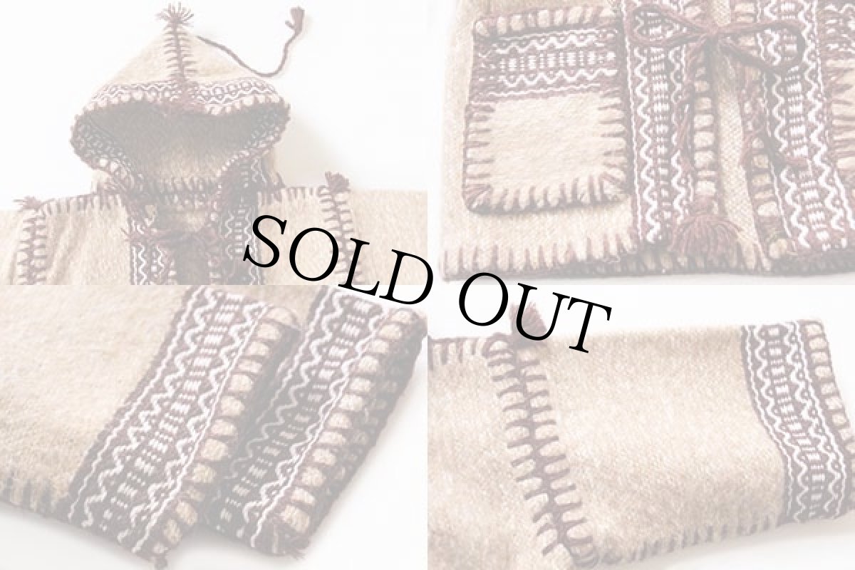 画像3: ハンドメイド フォークロア チロリアン ラグパーカー キッズ★ポンチョ (3)