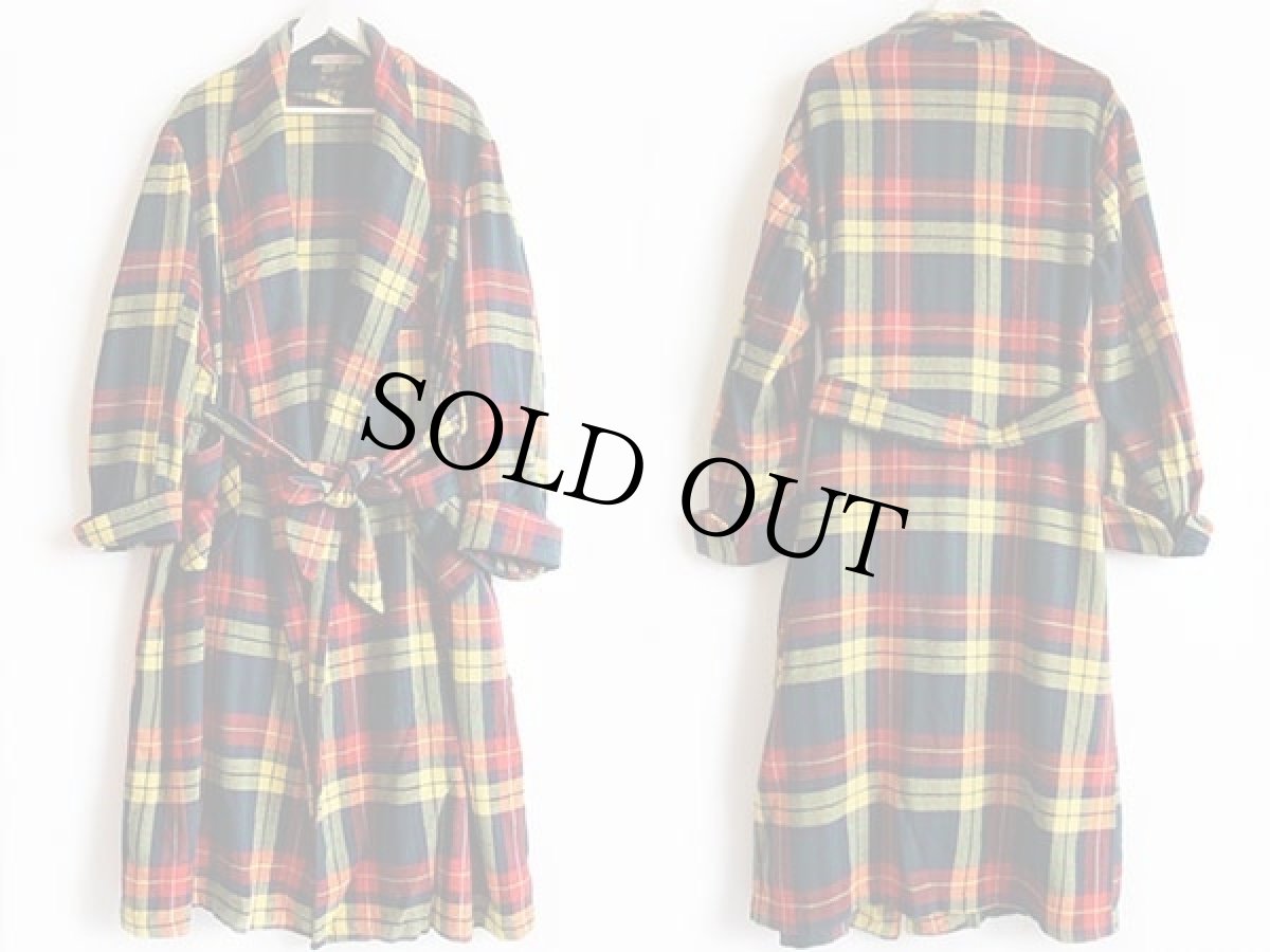 画像2: 50s カナダ製 Daymac タータンチェック ウールガウン (2)