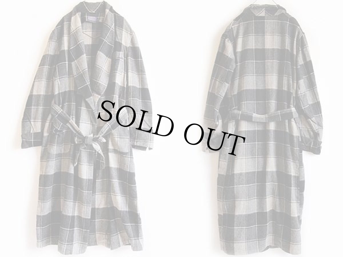 画像2: 50s PENDLETONペンドルトン チェック ウールガウン (2)