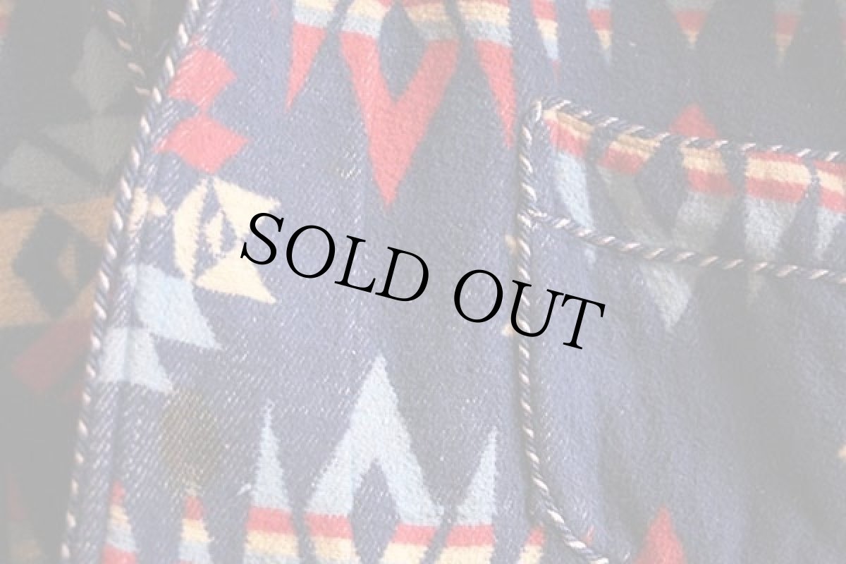 画像6: 40s Beaconビーコン ネイティブ柄 ショールカラー ブランケット ガウン (6)