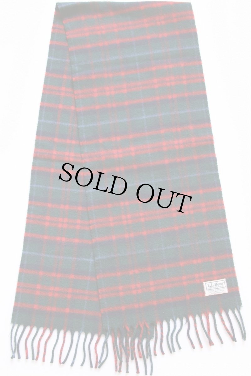 画像2: 80s 英国製 L.L.Bean タータンチェック ラムウール マフラー (2)