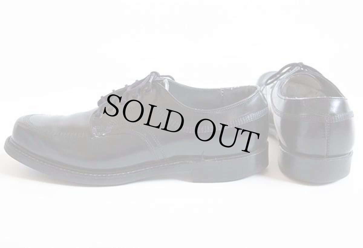 画像2: 80s USA製 UNKNOWN Uチップ/モックトゥ レザーシューズ 黒 10D★革靴 (2)