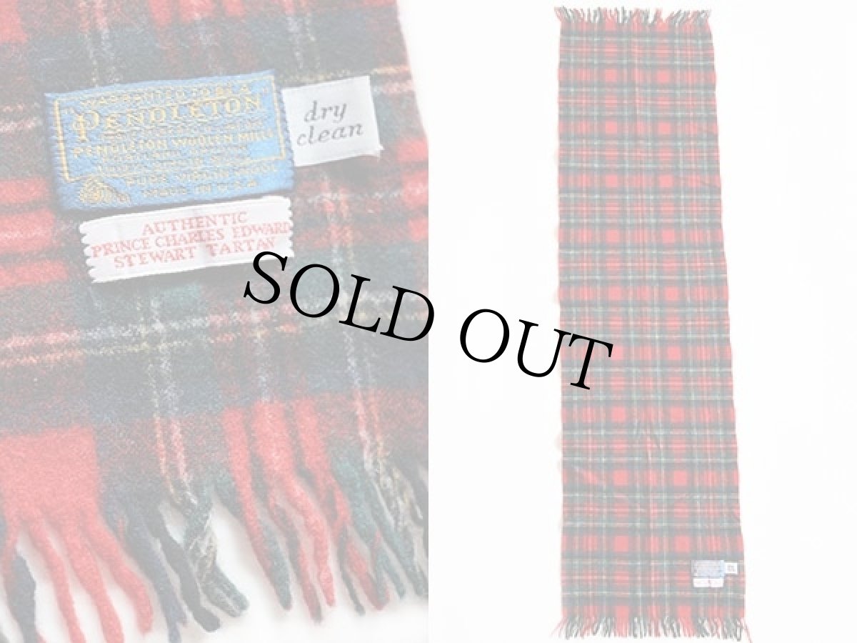 画像2: 70s USA製 PENDLETONペンドルトン タータンチェック ウール マフラー (2)