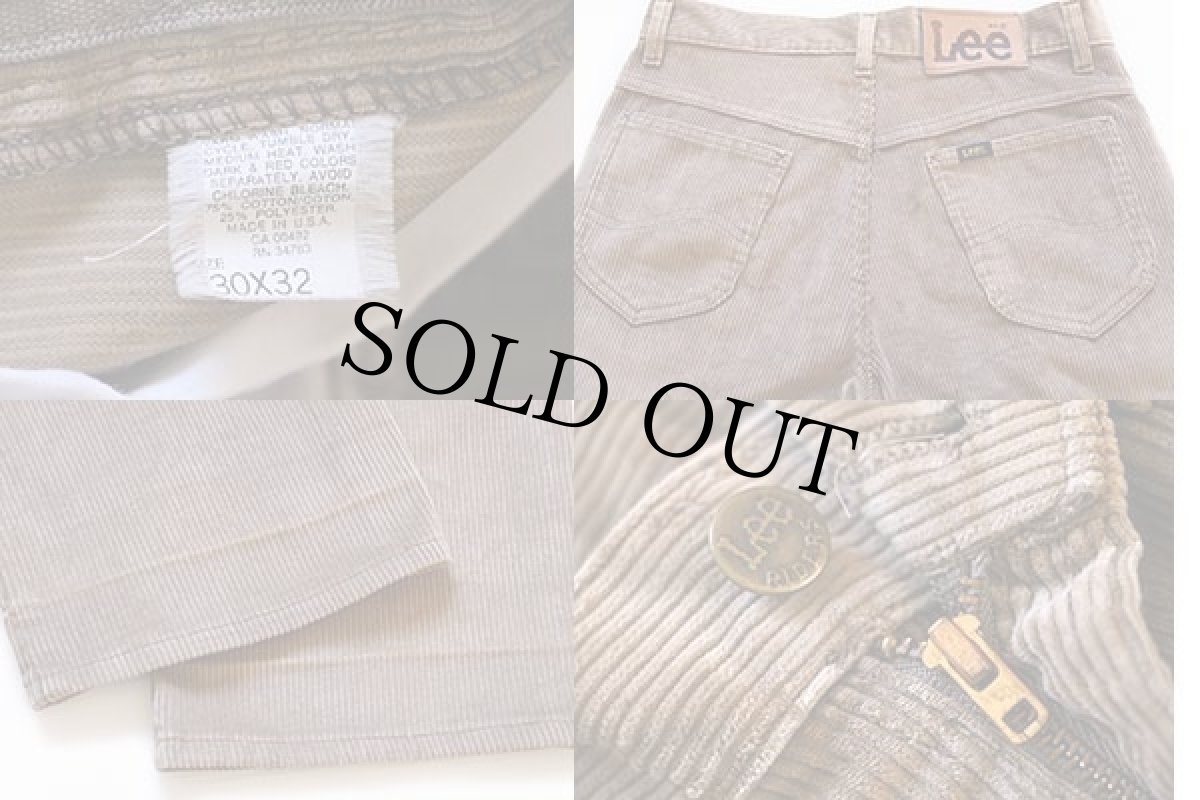 画像4: 80s USA製 Leeリー 200 太畝 コーデュロイパンツ ベージュ w30 L32 (4)