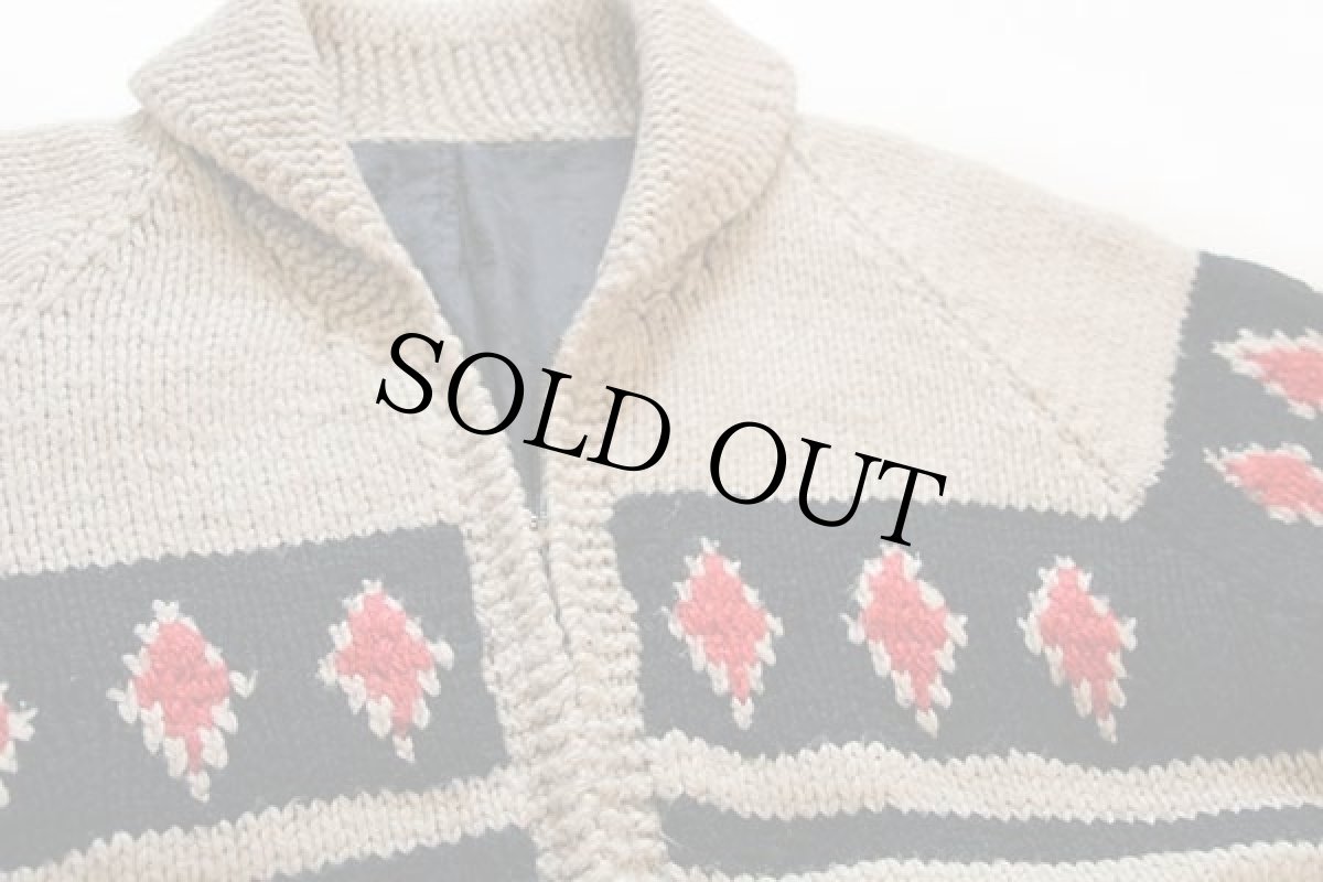 画像3: 60s ダイヤ柄  ウール カウチンセーター (3)