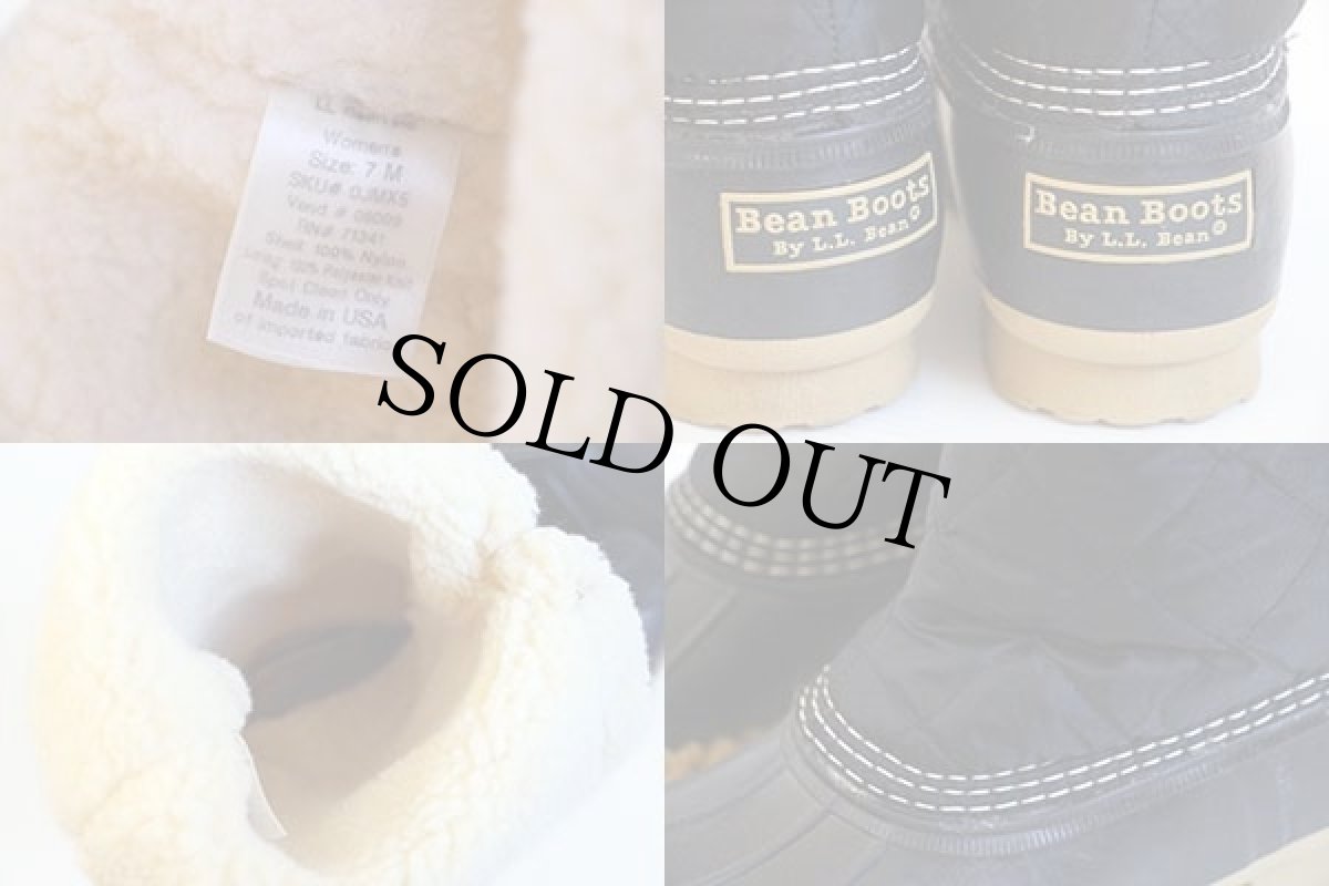 画像5: USA製 L.L.Bean キルティング シアリング ビーンブーツ 黒 7M (5)