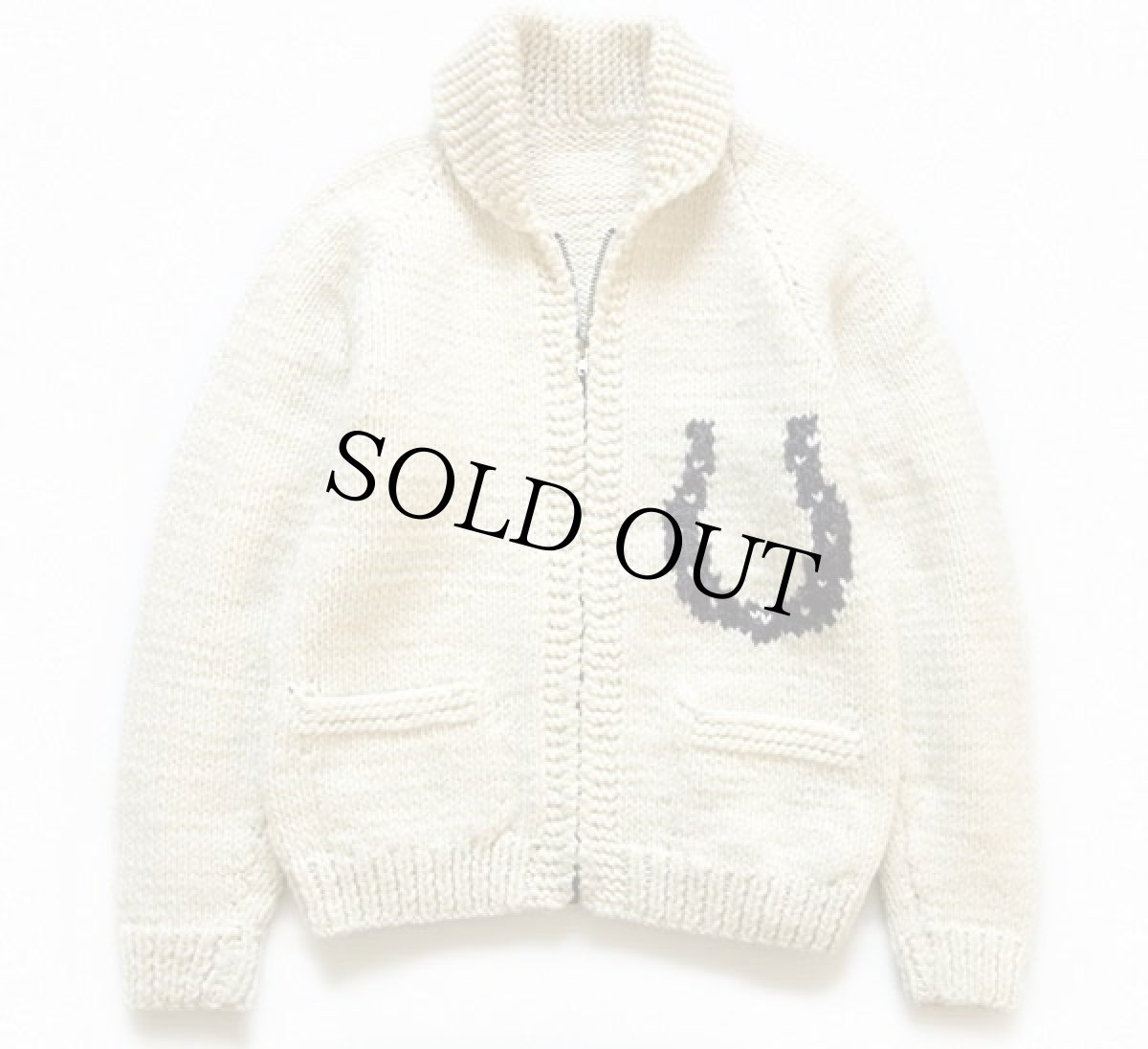 画像2: 馬柄  ウール カウチンセーター★馬蹄 (2)