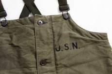 画像3: 40s 米軍 U.S.NAVY N-1 デッキパンツ オリーブドラブ M★オーバーオール (3)