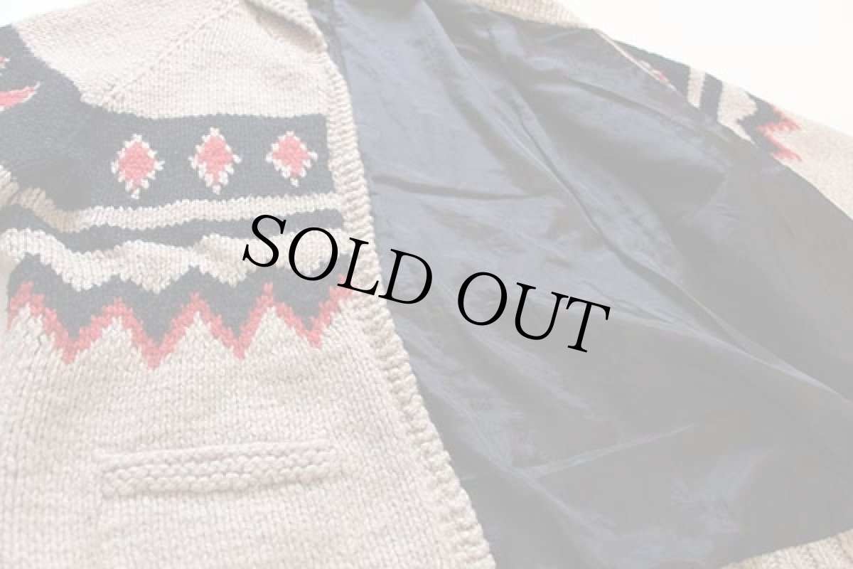 画像4: 60s ダイヤ柄  ウール カウチンセーター (4)