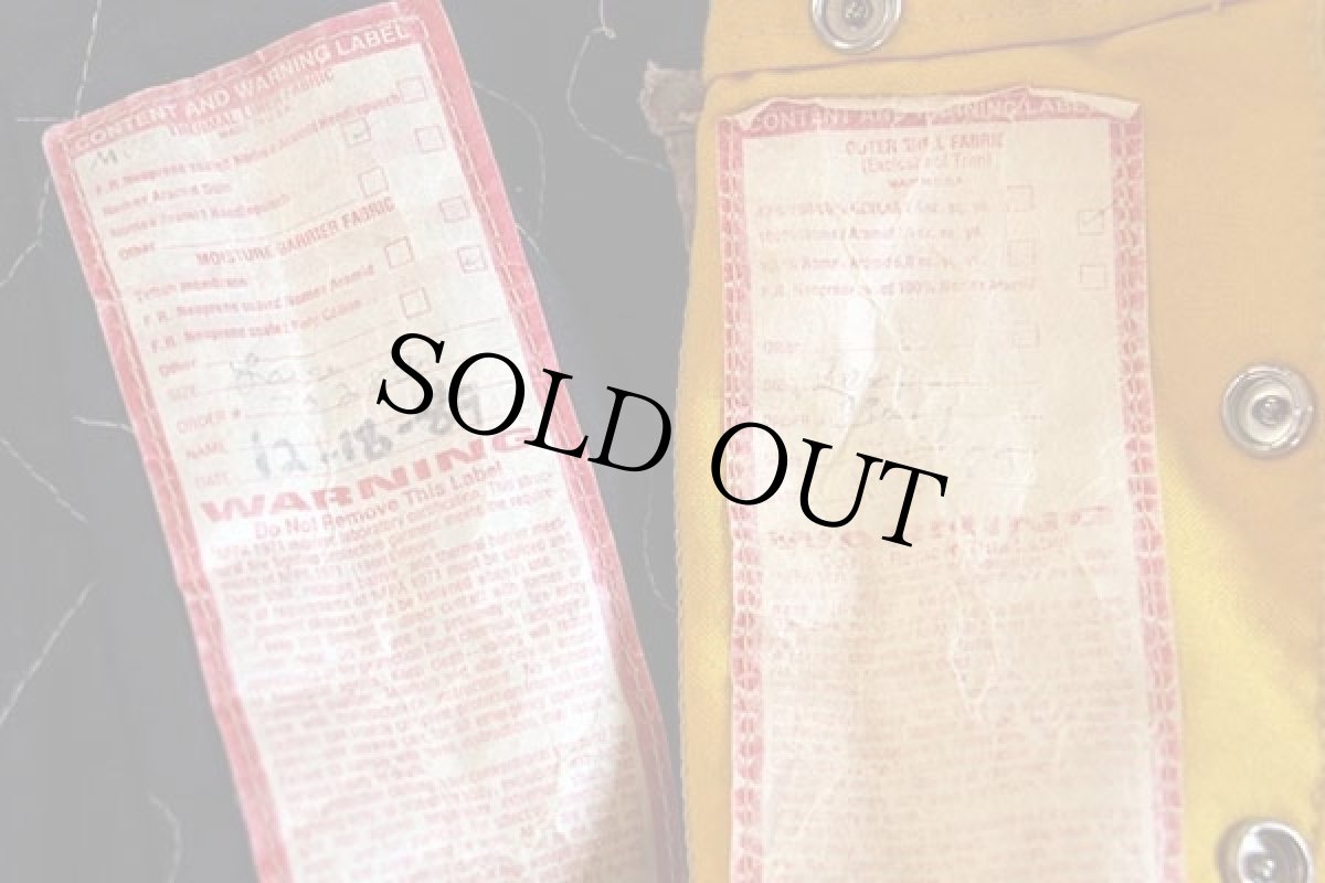 画像3: 80s USA製 BODY GUARD キルティングライナー付き ファイヤーマンパンツ 黄 (3)