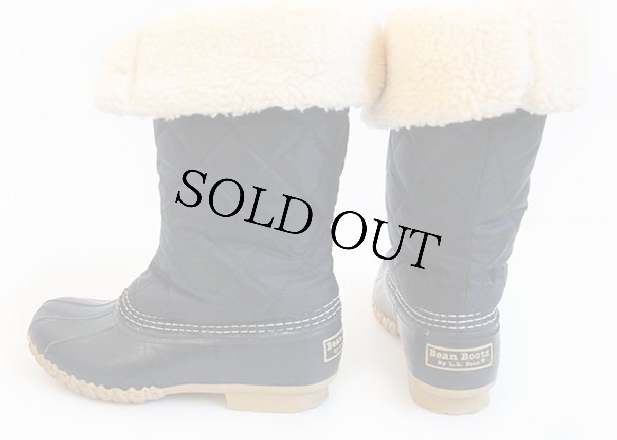 画像2: USA製 L.L.Bean キルティング シアリング ビーンブーツ 黒 7M (2)