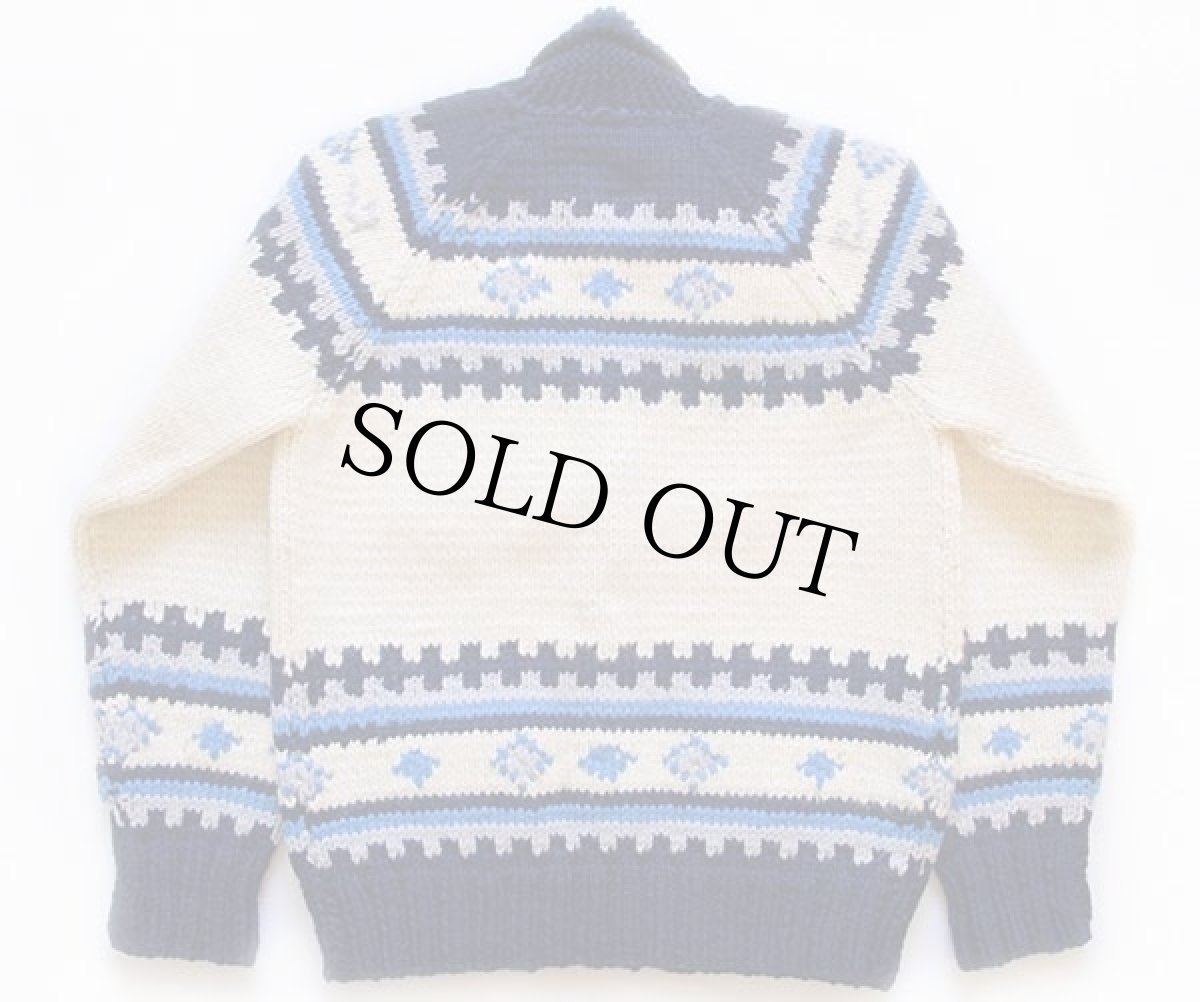 画像2: 60s ノルディック柄  ウール カウチンセーター (2)