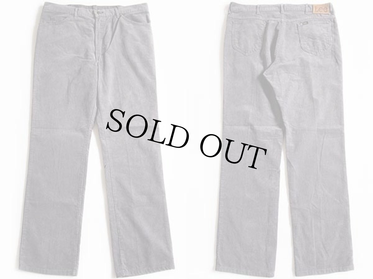 画像2: 90s USA製 Leeリー 200 コーデュロイパンツ グレー w40 L34 (2)