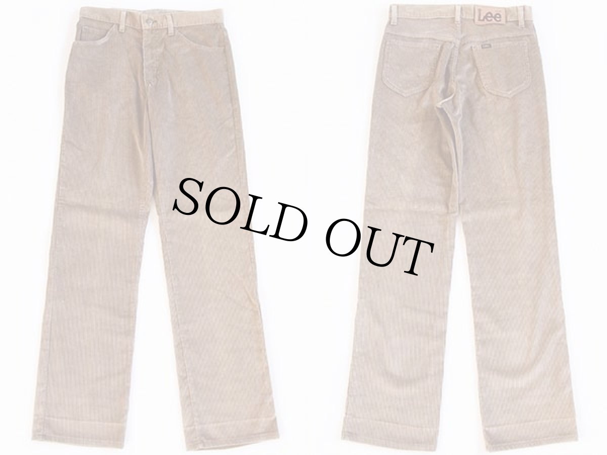 画像2: 80s USA製 Leeリー 200 太畝 コーデュロイパンツ ベージュ w30 L32 (2)