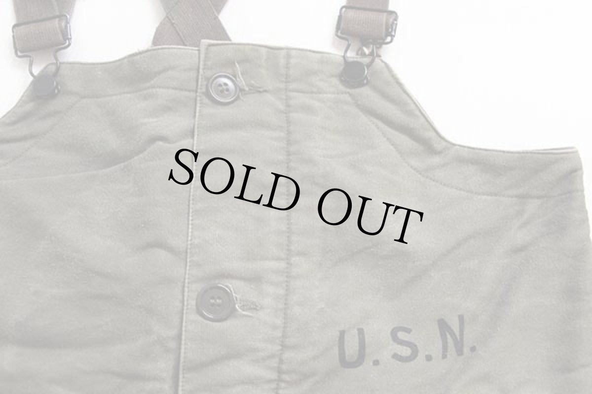 画像3: 40s 米軍 U.S.NAVY N-1 デッキパンツ オリーブドラブ S★オーバーオール (3)