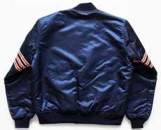 画像2: 90s USA製 STARTERスターター NFL CHICAGO BEARS ナイロンスタジャン 紺 L (2)