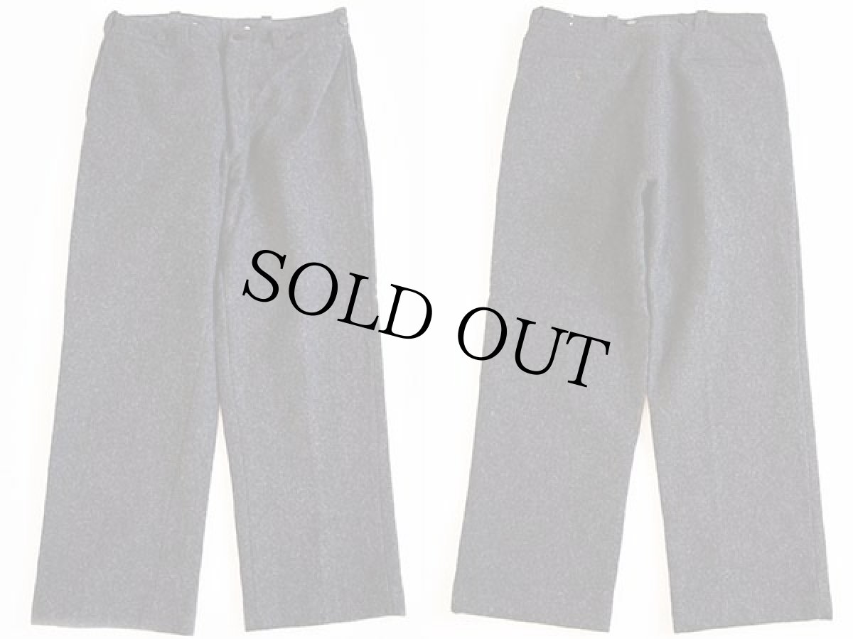 画像2: 50s UNKNOWN メルトン ウールパンツ チャコールグレー w34 (2)