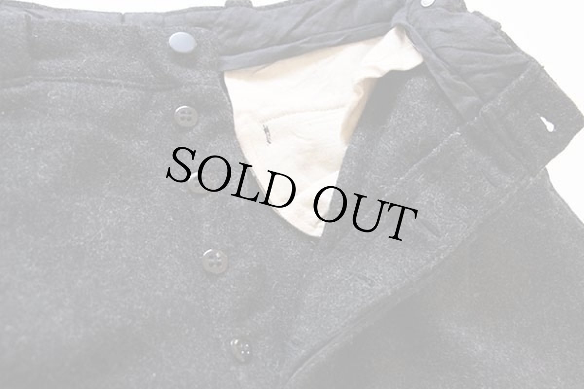 画像6: 50s UNKNOWN メルトン ウールパンツ チャコールグレー w34 (6)