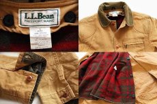 画像3: 90s USA製 L.L.Bean ウールライナー ダック地 フィールドコート 茶 S★ジャケット (3)