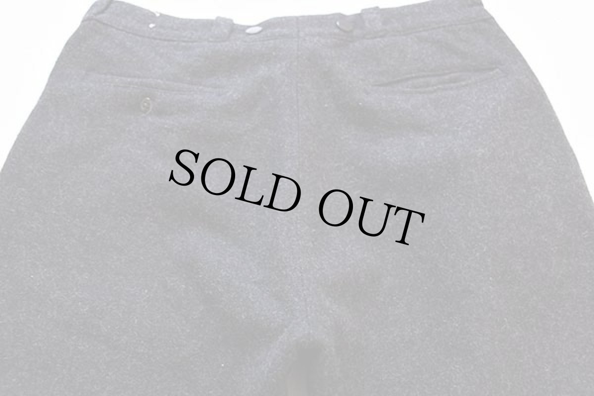 画像4: 50s UNKNOWN メルトン ウールパンツ チャコールグレー w34 (4)