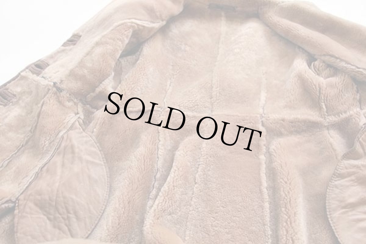 画像5: Sawyer of Napa Californian Spring Lamb ロング リアル ムートンコート ブラウン 10 (5)