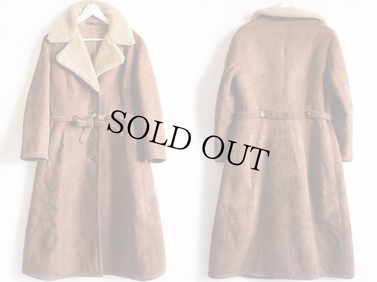 画像2: Sawyer of Napa Californian Spring Lamb ロング リアル ムートンコート ブラウン 10 (2)