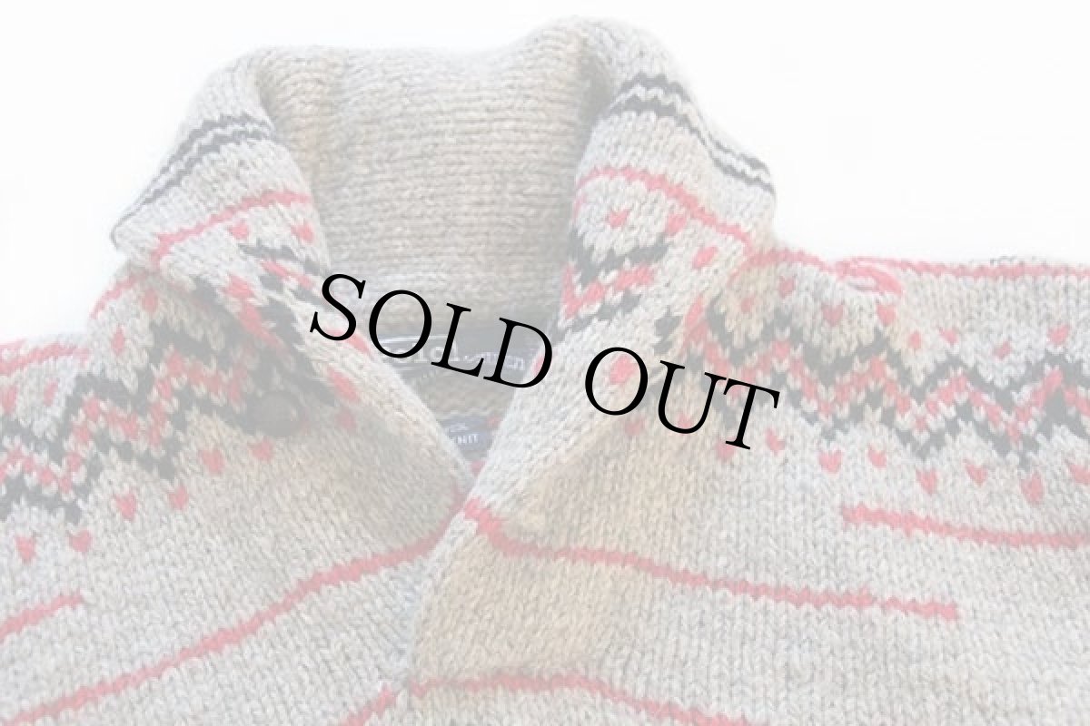 画像3: 90s ポロ ラルフローレン ネイティブ柄 ショールカラー ウール ハンドニット セーター (3)