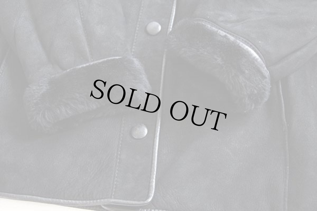 画像6: フランス製 Jacques Jekel リアル ムートンコート 黒 (6)