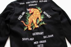 画像3: 70s U.S.NAVY U.S.S. KRETCHMER DER-329 タイガー刺繍 ウール スーベニア ツアージャケット 黒 (3)
