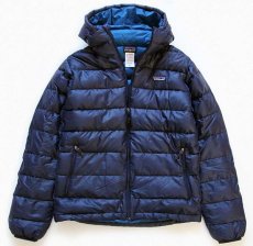 画像1: patagoniaパタゴニア ハイロフト ダウンセーター フーディー ネイビーブルー S (1)