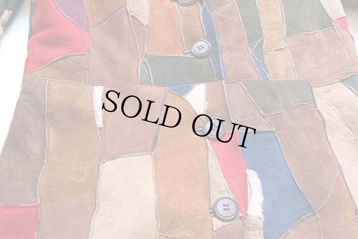 画像8: WILSONS クレイジー パッチワーク シープスキン リアル ムートンコート (8)