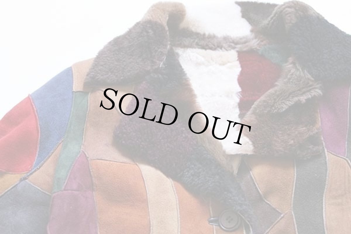 画像3: WILSONS クレイジー パッチワーク シープスキン リアル ムートンコート (3)