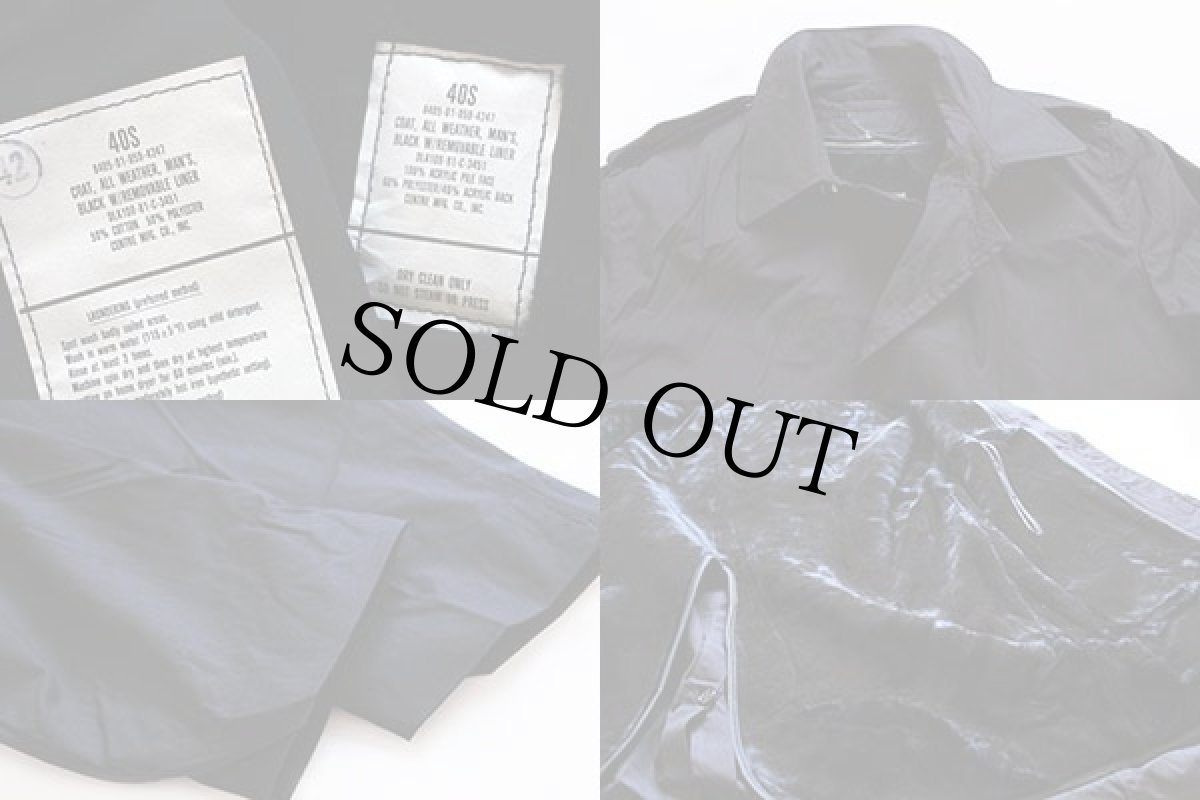 画像3: 80s 米軍 U.S.NAVY ボアライナー付き オールウェザー ステンカラーコート 黒 40S (3)