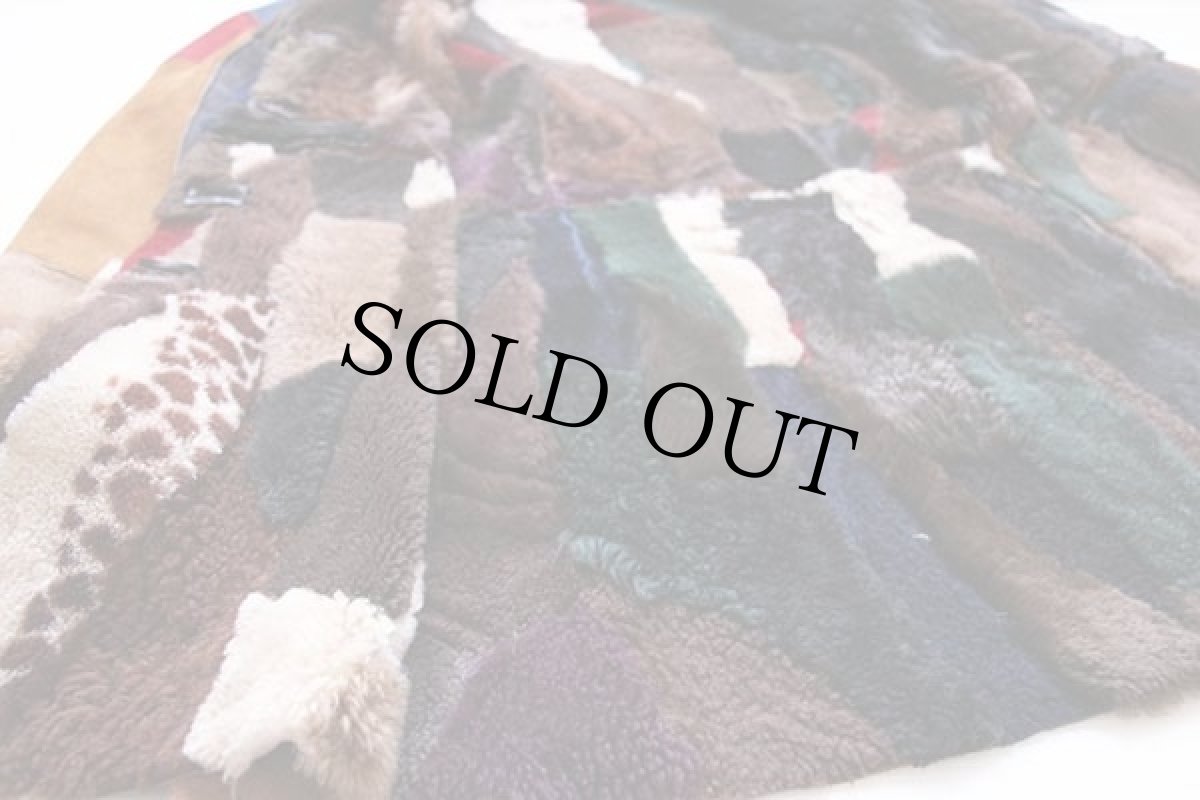 画像5: WILSONS クレイジー パッチワーク シープスキン リアル ムートンコート (5)