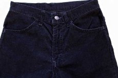 画像2: 70s USA製 Levi'sリーバイス 646 コーデュロイパンツ 後染め 黒 w30★ベルボトム (2)