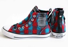 画像3: 未使用★CONVERSEコンバース×Woolrichウールリッチ ウール サイドゴア バッファローチェック 赤×青 (3)