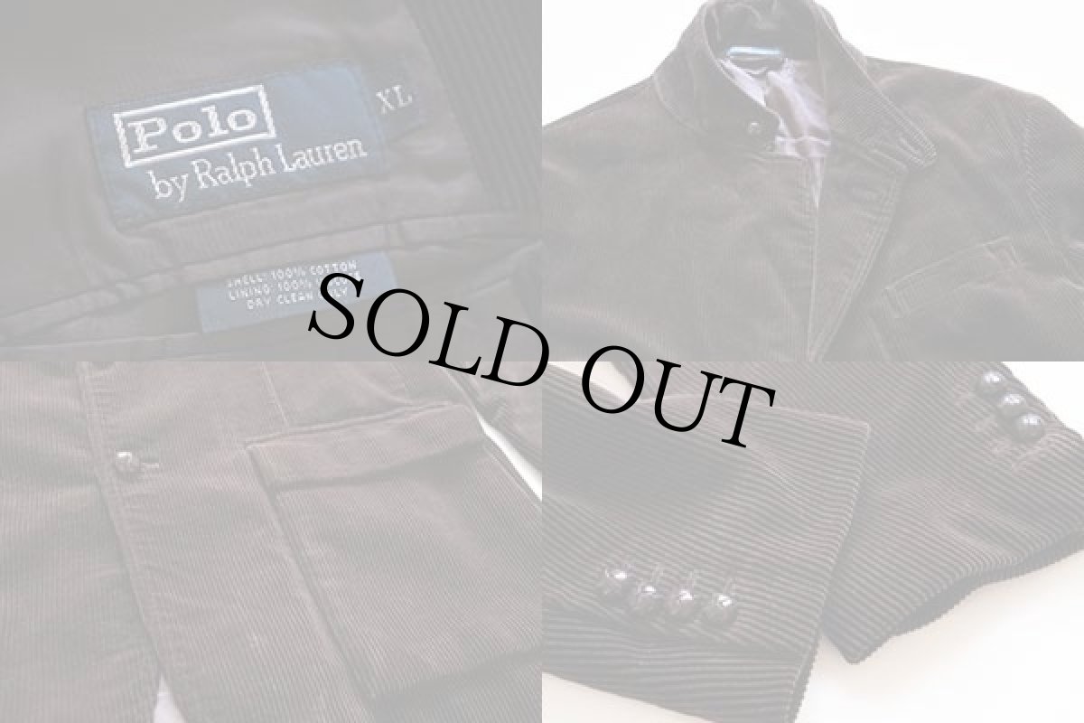 画像3: ポロ ラルフローレン 太畝 コーデュロイ テーラードジャケット 焦げ茶 XL (3)