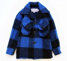 画像1: USA製 BEMIDJIベミジ バッファローチェック ウール シャツジャケット 青×黒 キッズ6 (1)