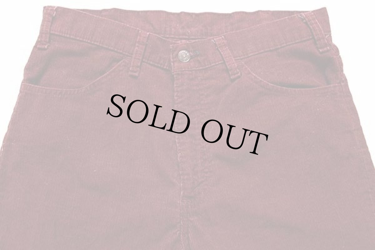 画像2: 80s Levi'sリーバイス 519 コーデュロイパンツ バーガンディ w34 (2)