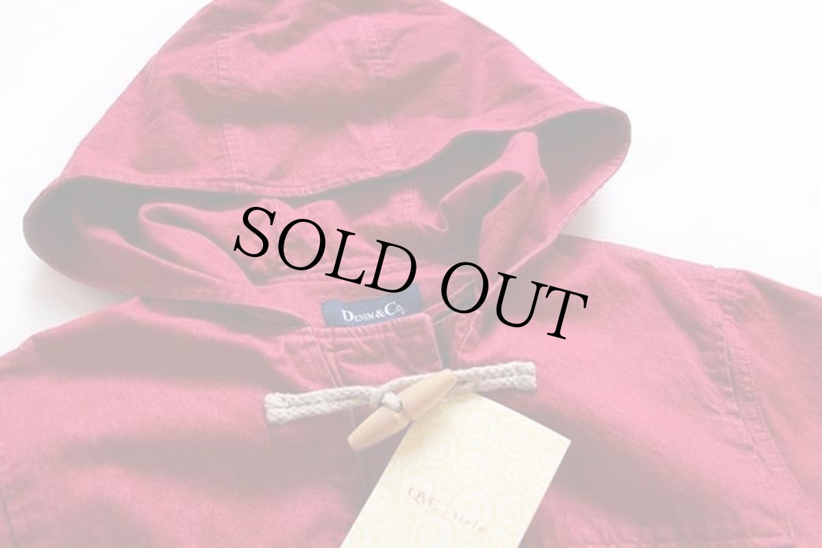 画像3: 未使用★DENIM&Co. ライナー付き カラーデニム ダッフルコート 赤 1X (3)