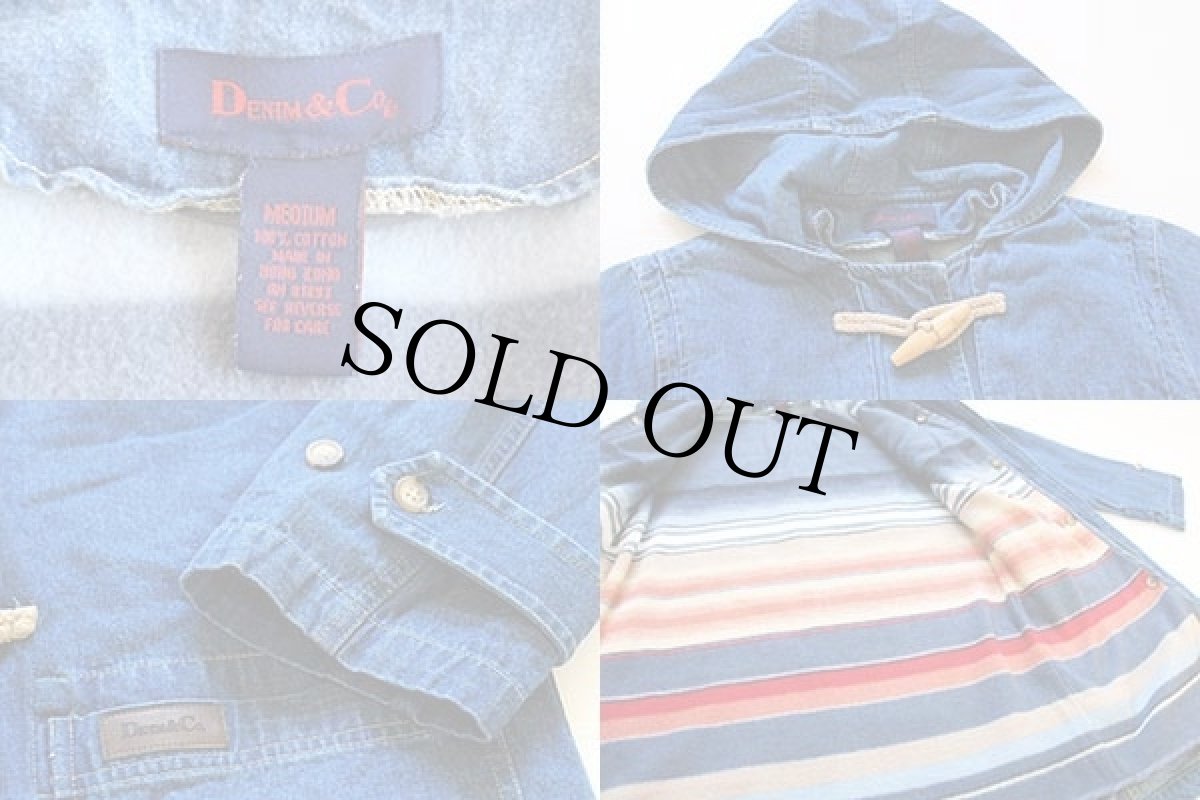 画像3: 90s DENIM&Co. ライナー付き デニム ダッフルコート M (3)