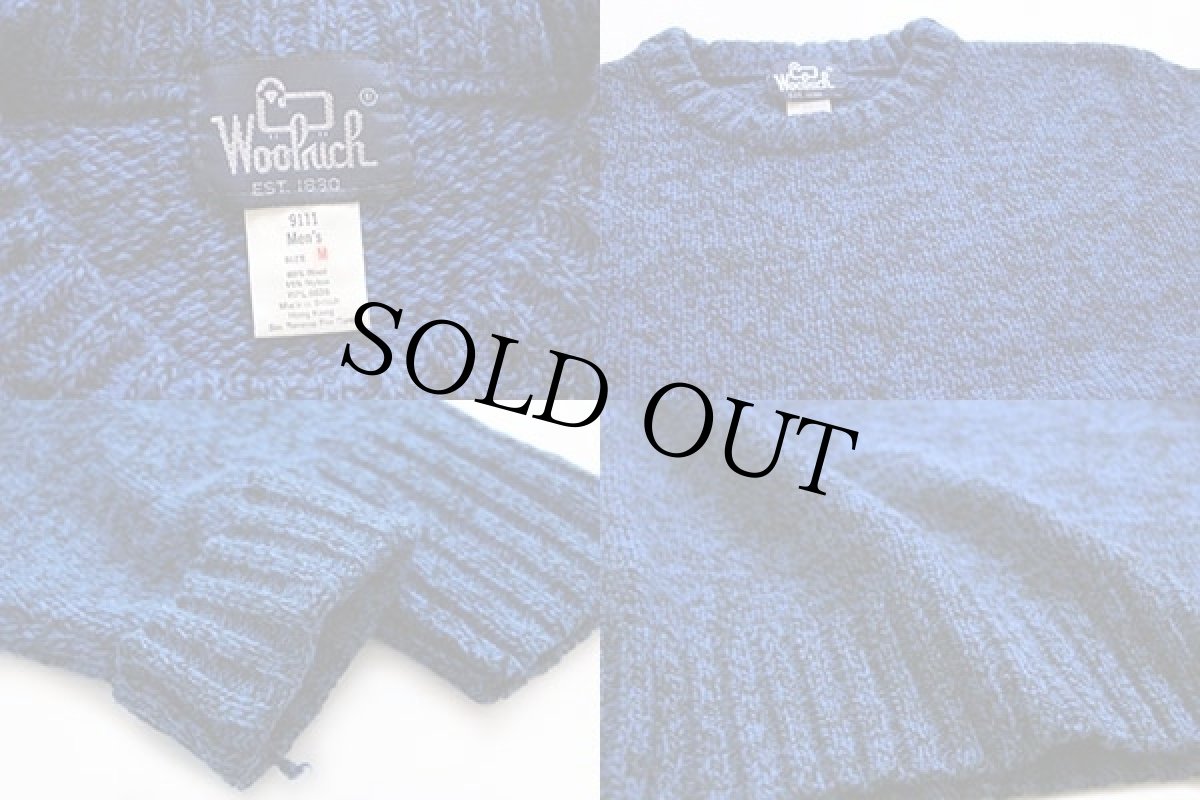 画像3: 80s Woolrichウールリッチ ウールニット セーター 霜降り青 M (3)