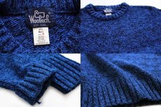 画像3: 80s Woolrichウールリッチ ウールニット セーター 霜降り青 M (3)