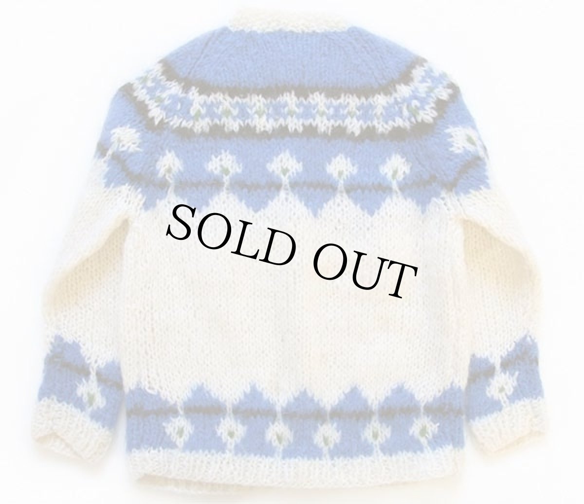 画像2: 60s イタリア製 Tami KNITWEAR 丸ヨーク ノルディック柄 モヘヤ ハンドニット カーディガン (2)