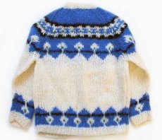 画像2: 60s イタリア製 Tami KNITWEAR 丸ヨーク ノルディック柄 モヘヤ ハンドニット カーディガン (2)