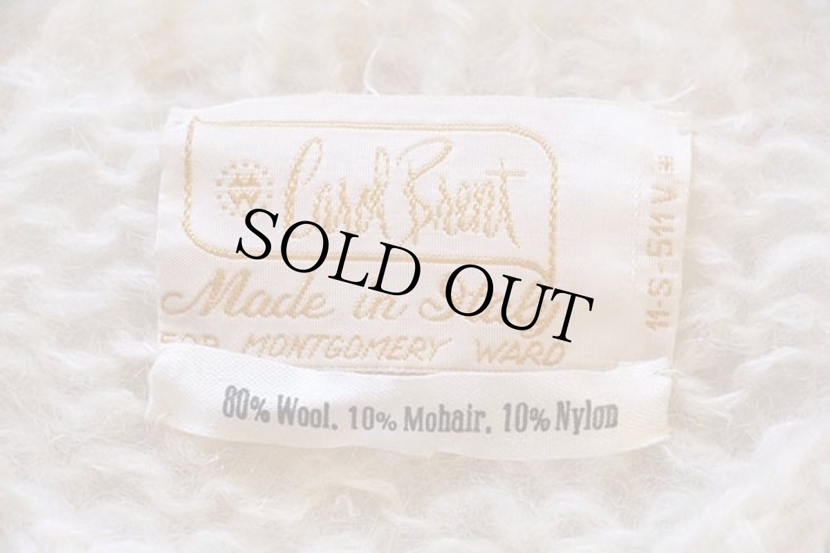 画像4: 60s イタリア製 MONTGOMERY WARD 花柄 刺繍 モヘヤ ニットカーディガン ナチュラル (4)