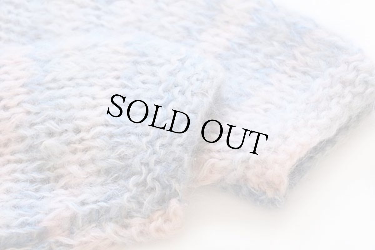 画像6: 60s イタリア製 モヘヤ ハンドニット カーディガン パステルカラー M (6)